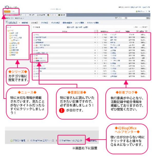 ブログポータル画面